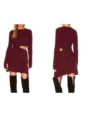 AFRM Women Size XS/TP Orion Fuzzy Sweater Dress in Port Royals Holiday Cut Waist